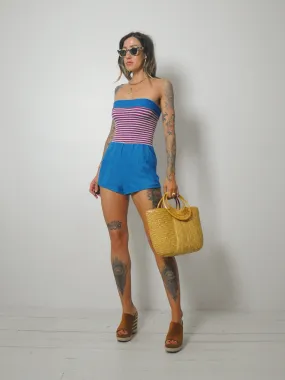 1970's Striped Terry Cloth Romper