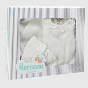 4-Piece White Baby Layette Set