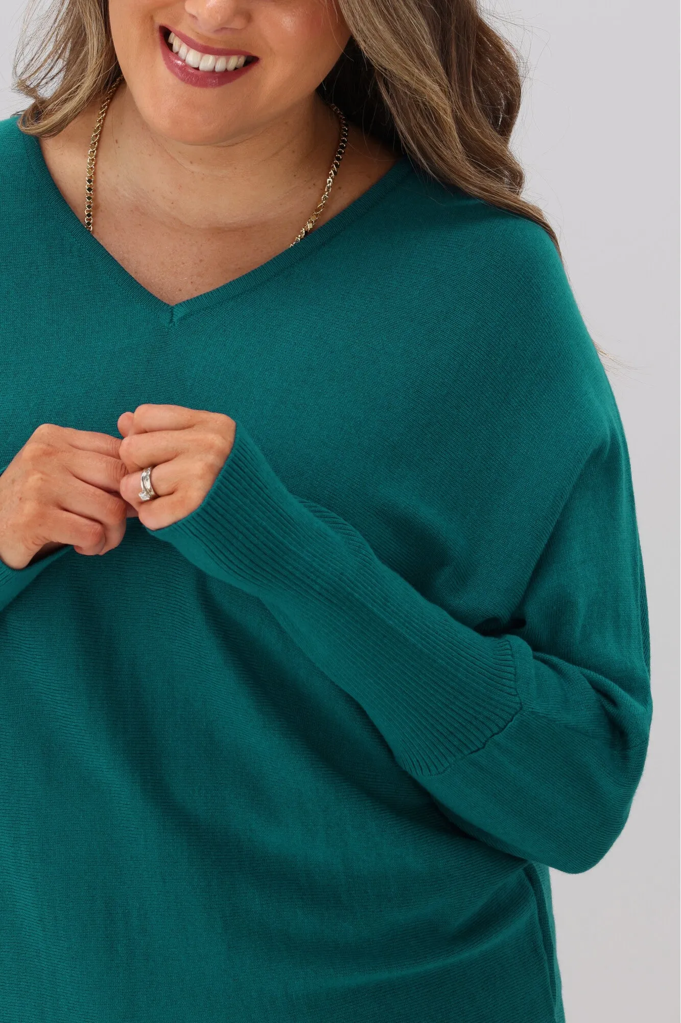 Alpine by Shine On Gigi Merino Batwing Top Teal