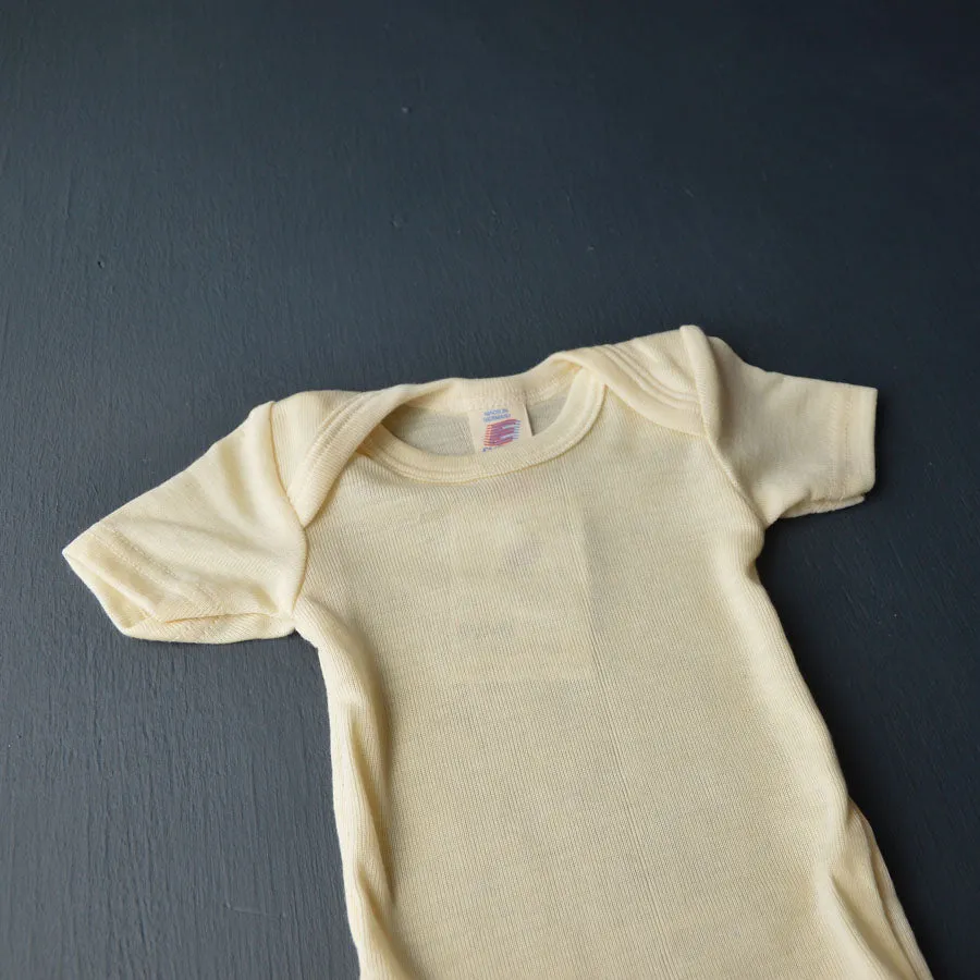 Baby Body Short Sleeve in Merino/Silk - Natural (12-24m)