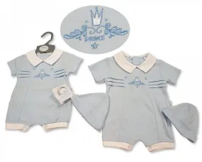 Baby Boys Romper with Hat - Prince (NB-6 Months) Bis-2100-2275