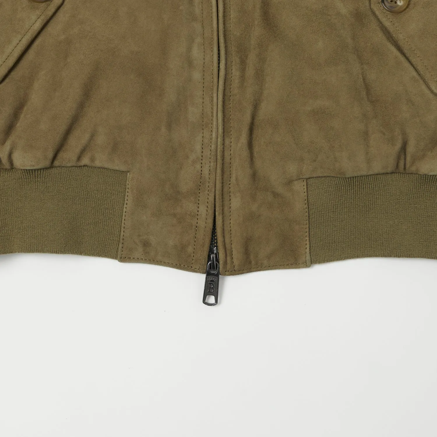 Baracuta G9 Suede Harrington Jacket - Bark