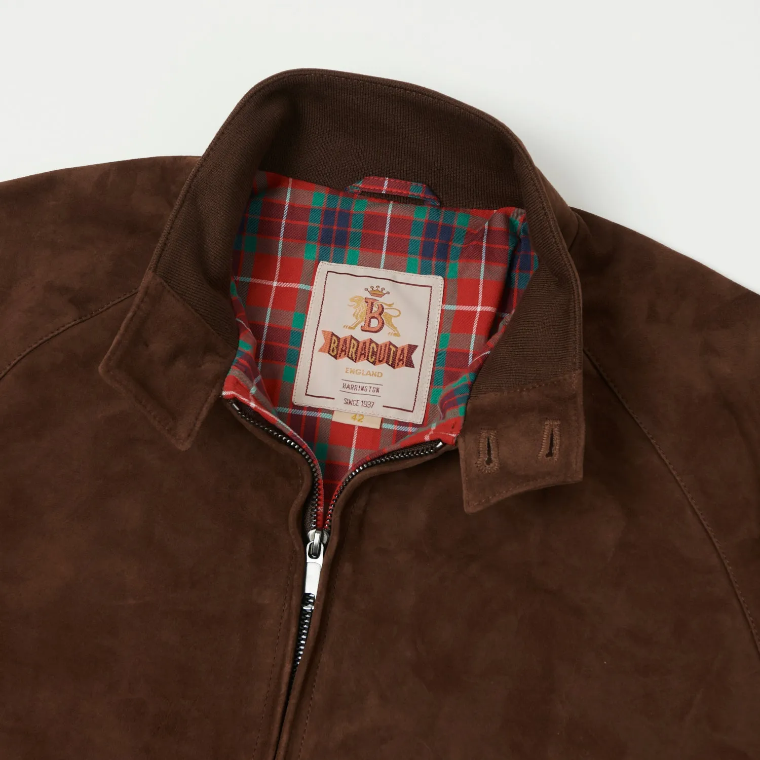 Baracuta G9 Suede Harrington Jacket - Chocolate