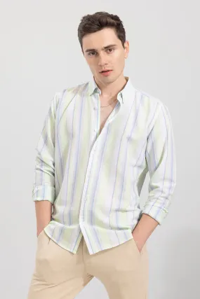 Blazing Stripe Green Linen Shirt