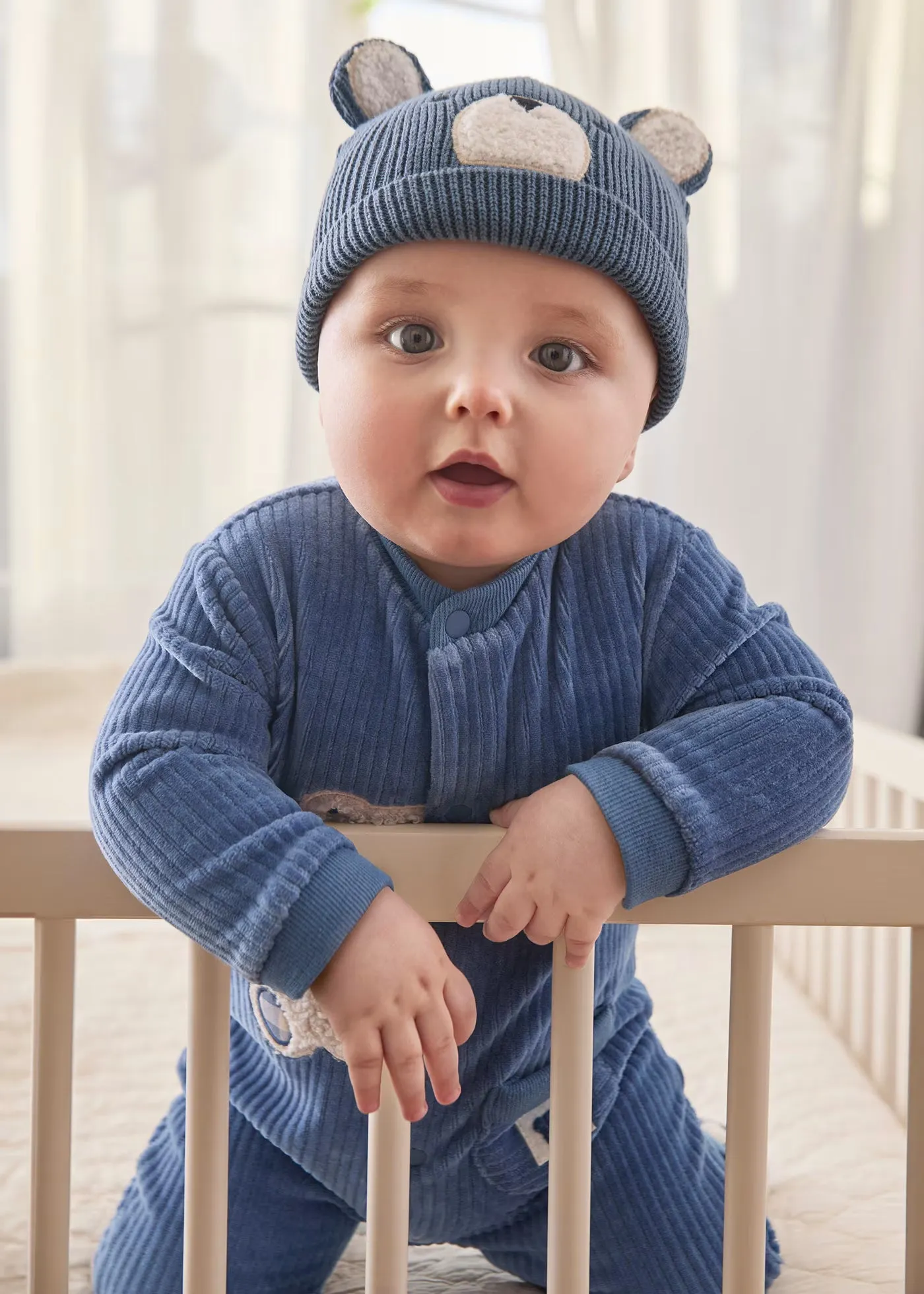 Blue Bear Corduroy Romper