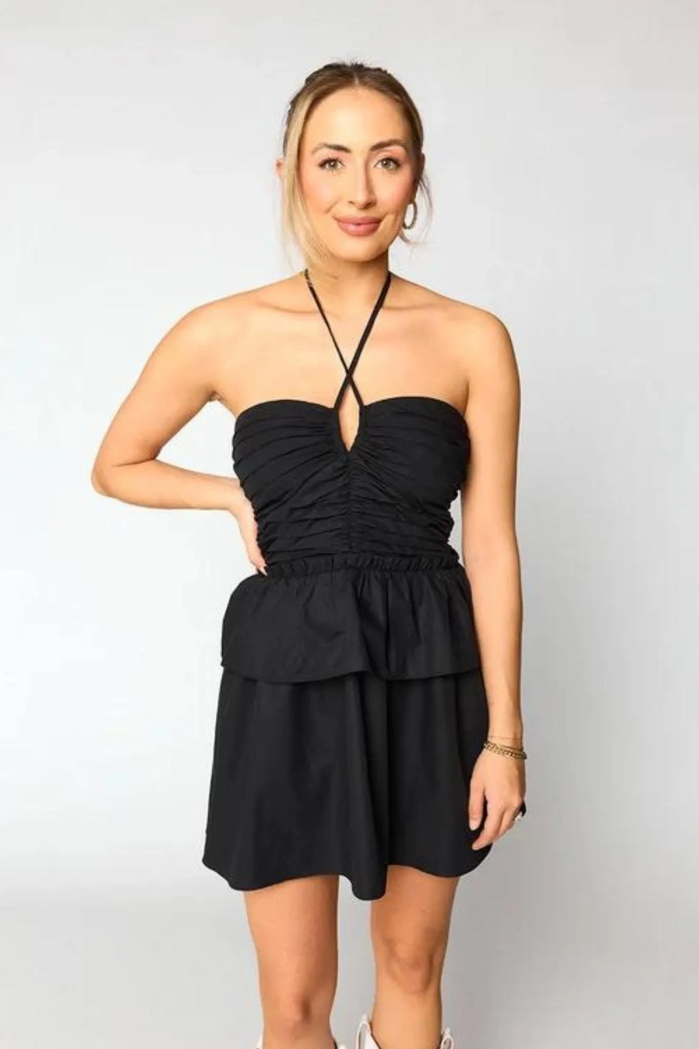 Buddy Love: Remi Halter Romper In black