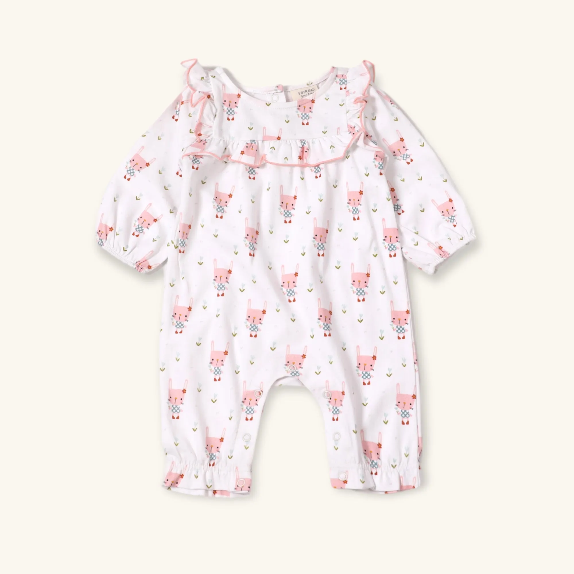 Bunny Ruffle Jumpsuit (Organic Jersey)