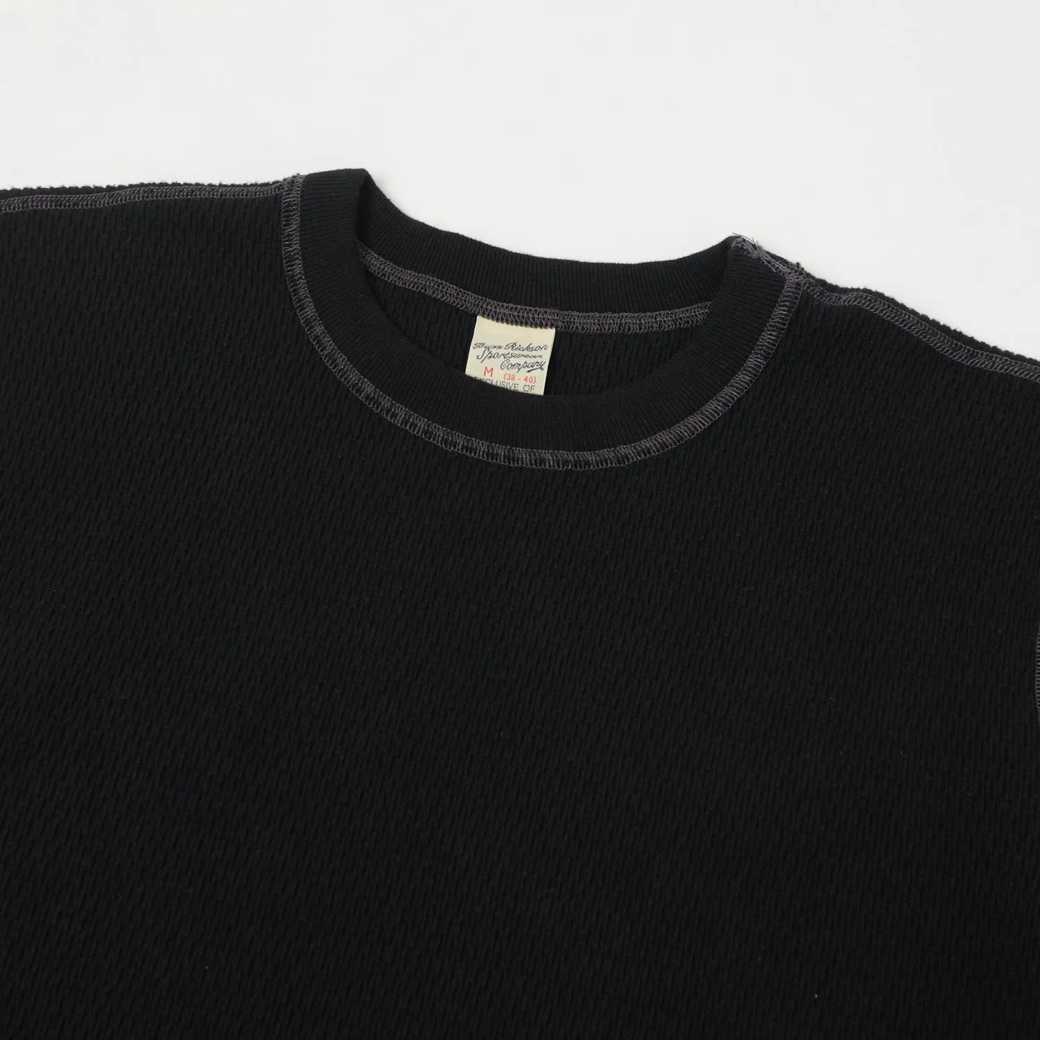 Buzz Rickson's L/S Thermal Tee Shirt - Black