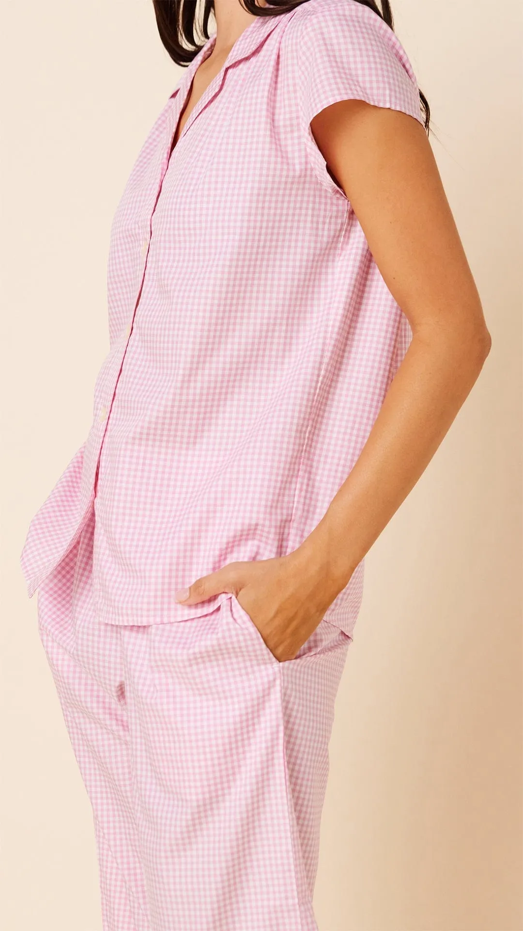 Classic Gingham Luxe Pima Capri - Pink