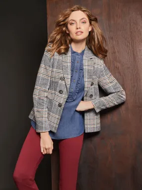 Classic Plaid Double Breasted Jacket