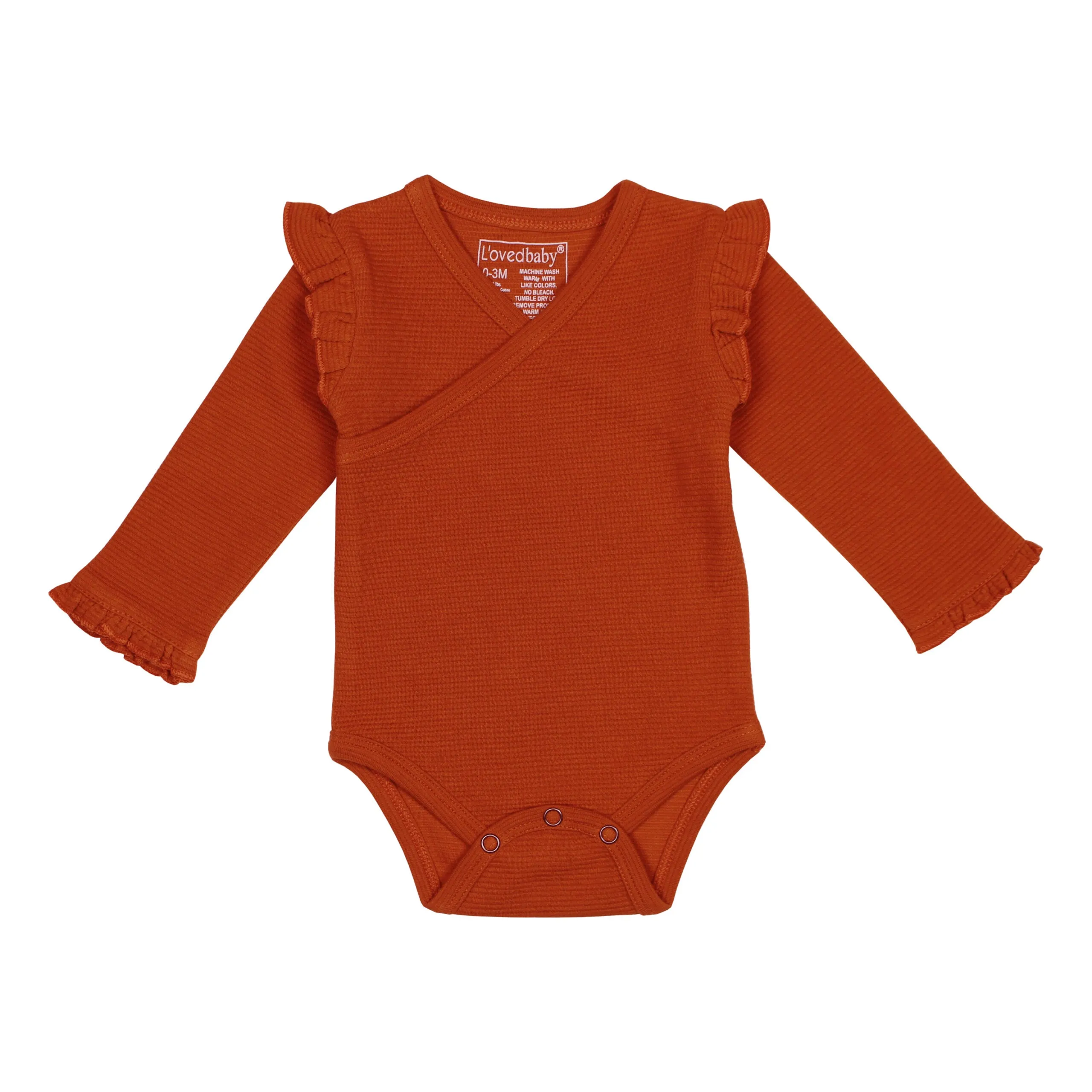 Corduroy Ruffle Wrap Bodysuit