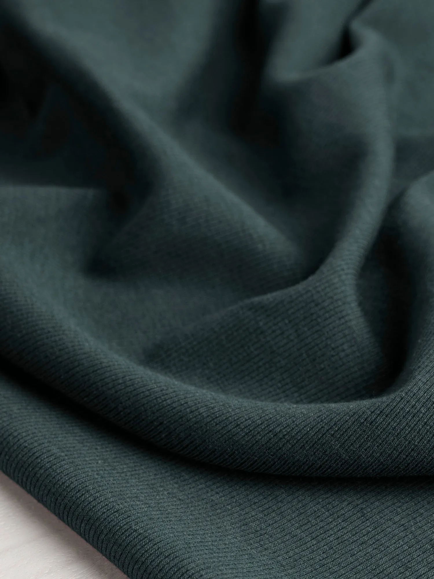 Cotton Tencel Modal Rib Knit - Deep Teal - Swatch