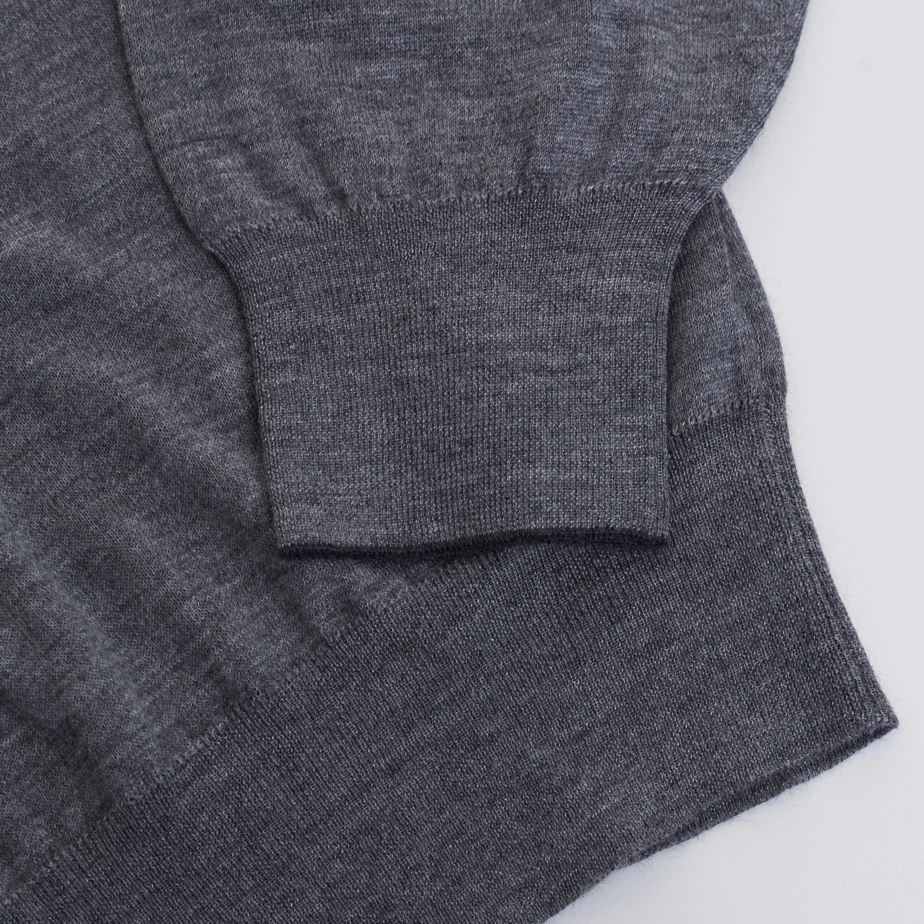 Dark Gray Full Zip Up Sweater - Lightweight Cashmere & Silk