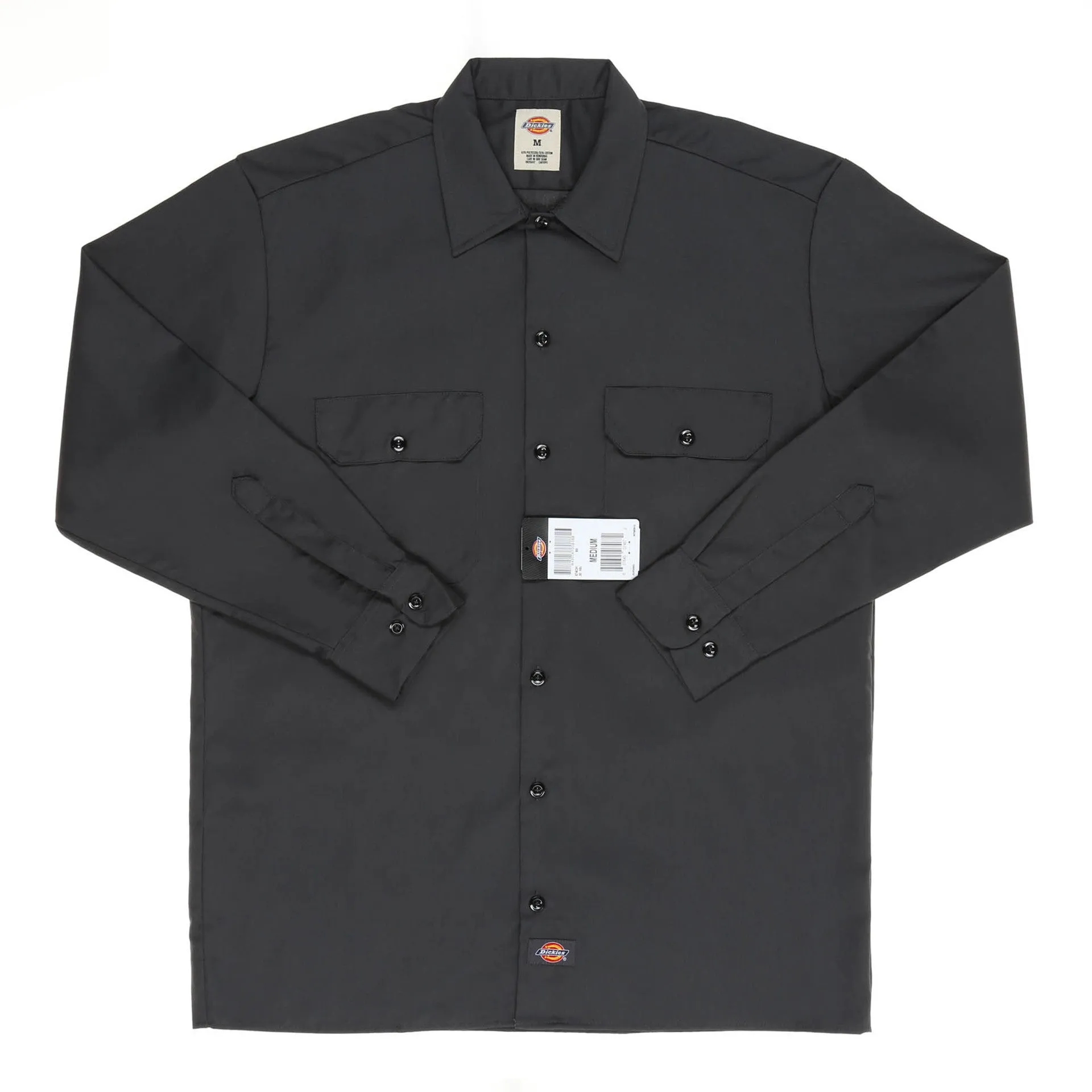 Dickies Mens L/S Work Shirt - Charcoal