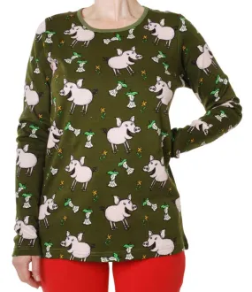 DUNS Long Sleeved T-shirt Adult - Pig Green