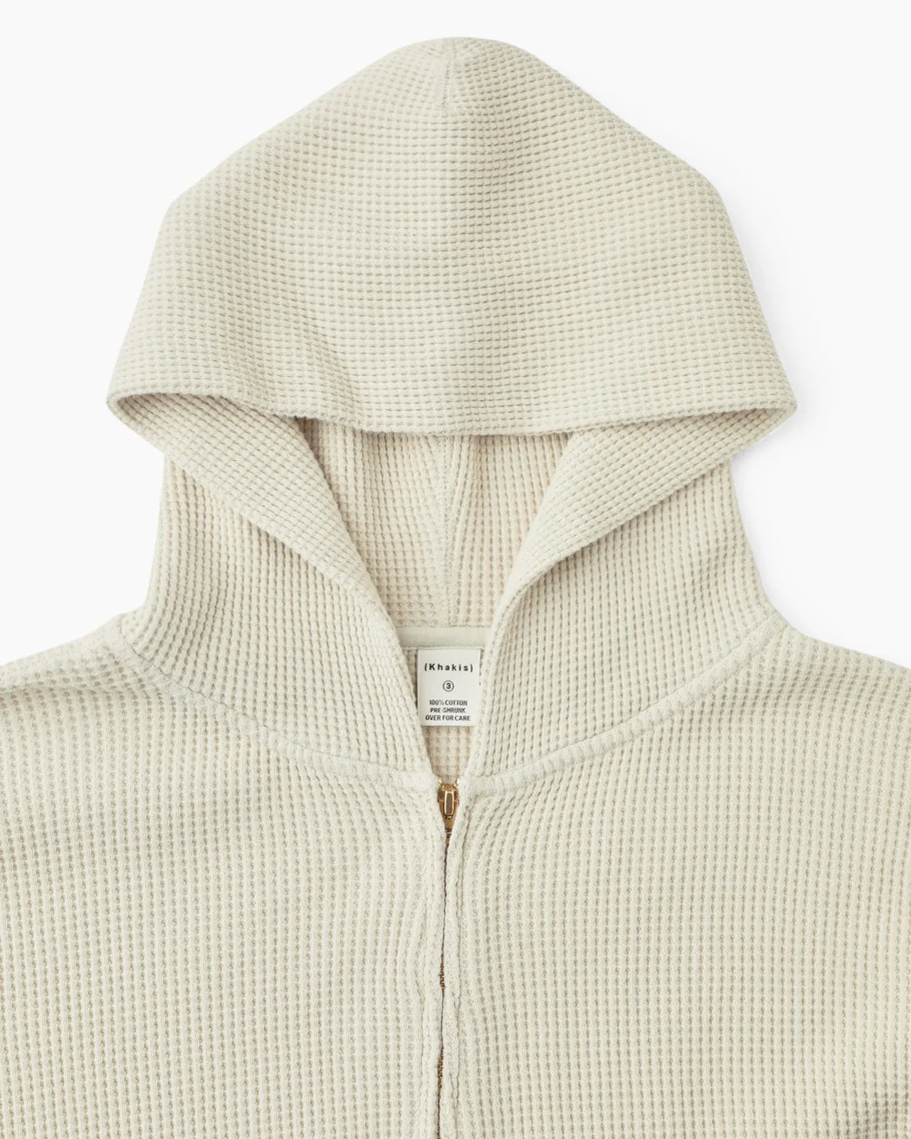 Faded Waffle Full Zip Hoodie Oatmeal