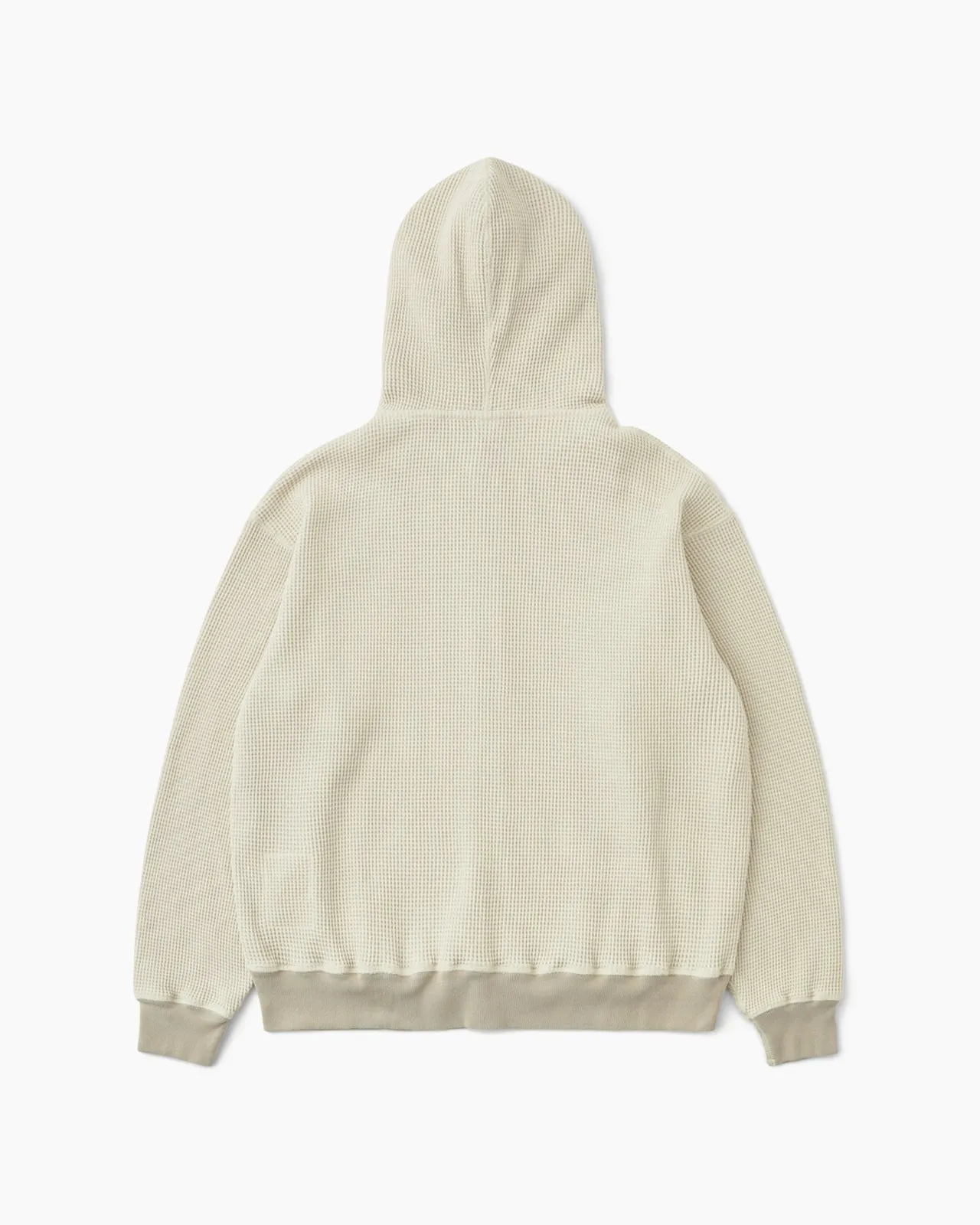 Faded Waffle Full Zip Hoodie Oatmeal