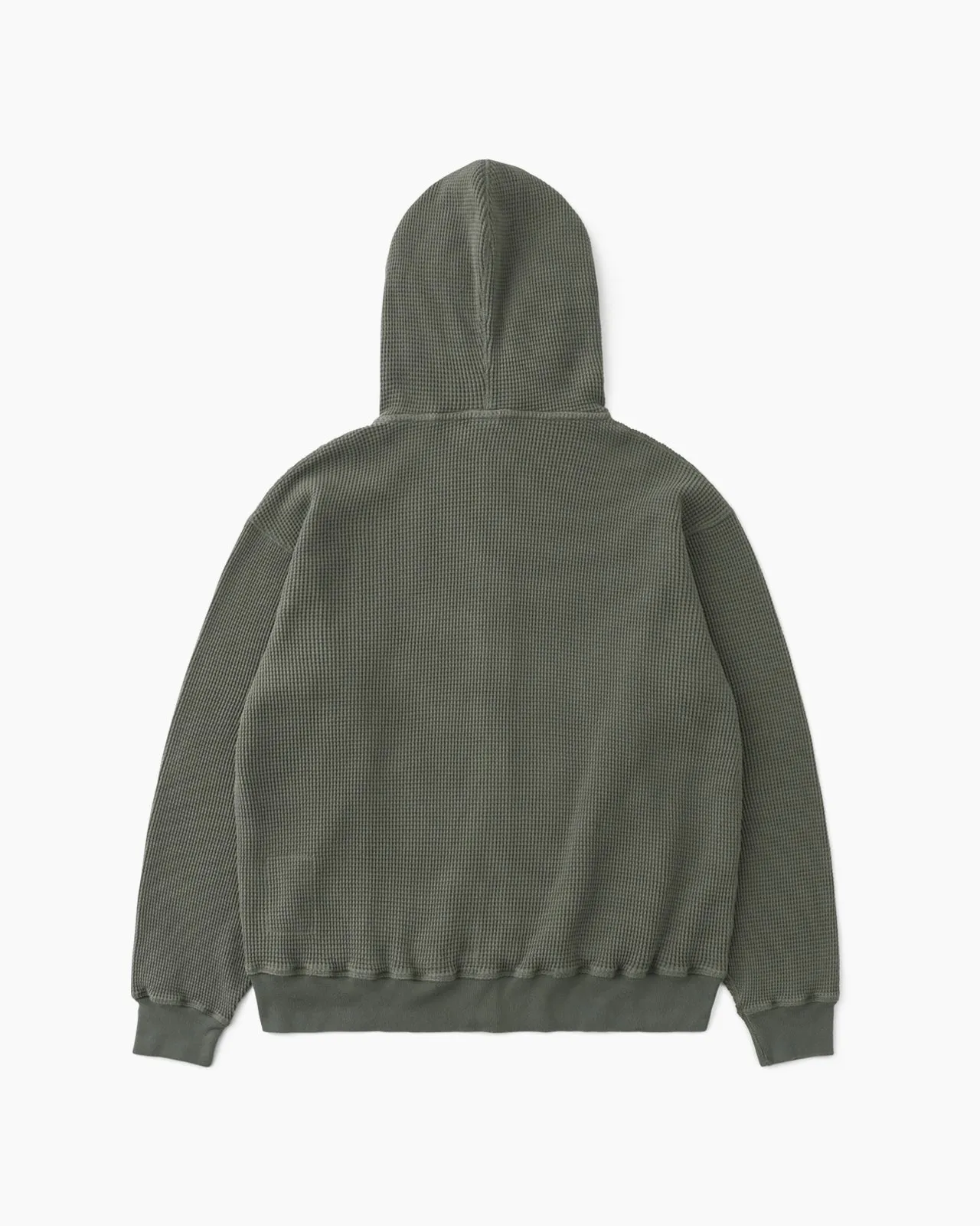 Faded Waffle Full Zip Hoodie Olive