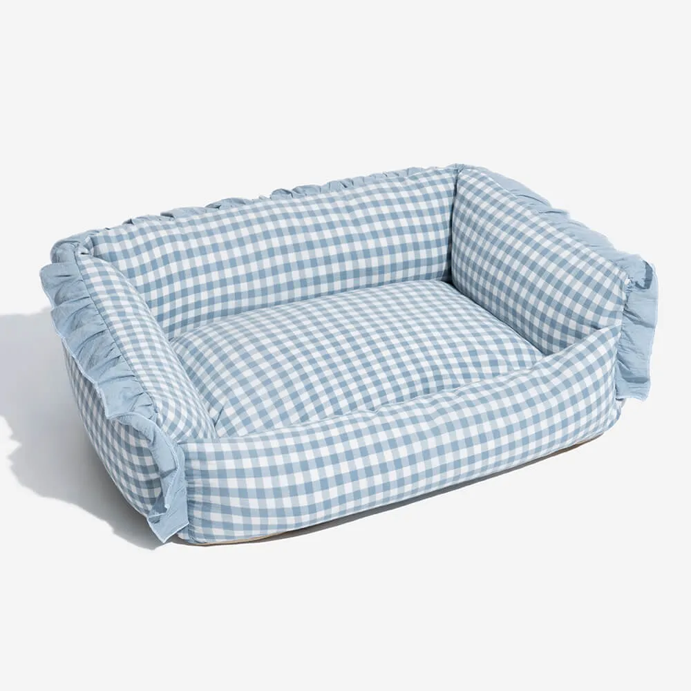 Fashion Ruffle Plaid Detachable Warm Dog & Cat Bed