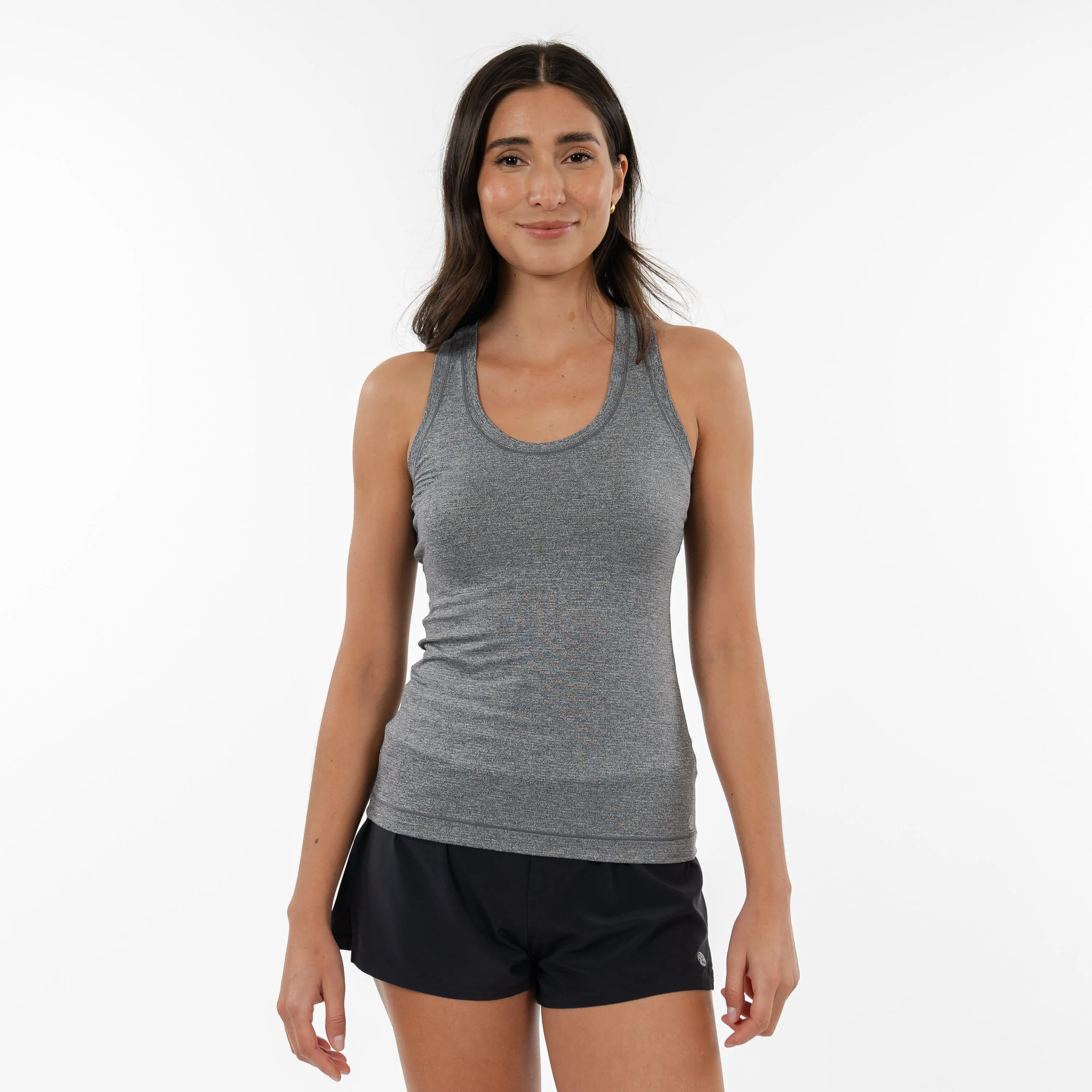 HIIT Tech Tank | Heather - Middie Grey/White