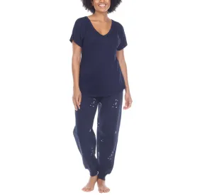 Honeydew Women's 2-piece Pajama Cotton Blend Embroidered Top and Pants Lounge Set