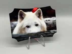 Howling Wolf and Peek Metal Photo Ornament