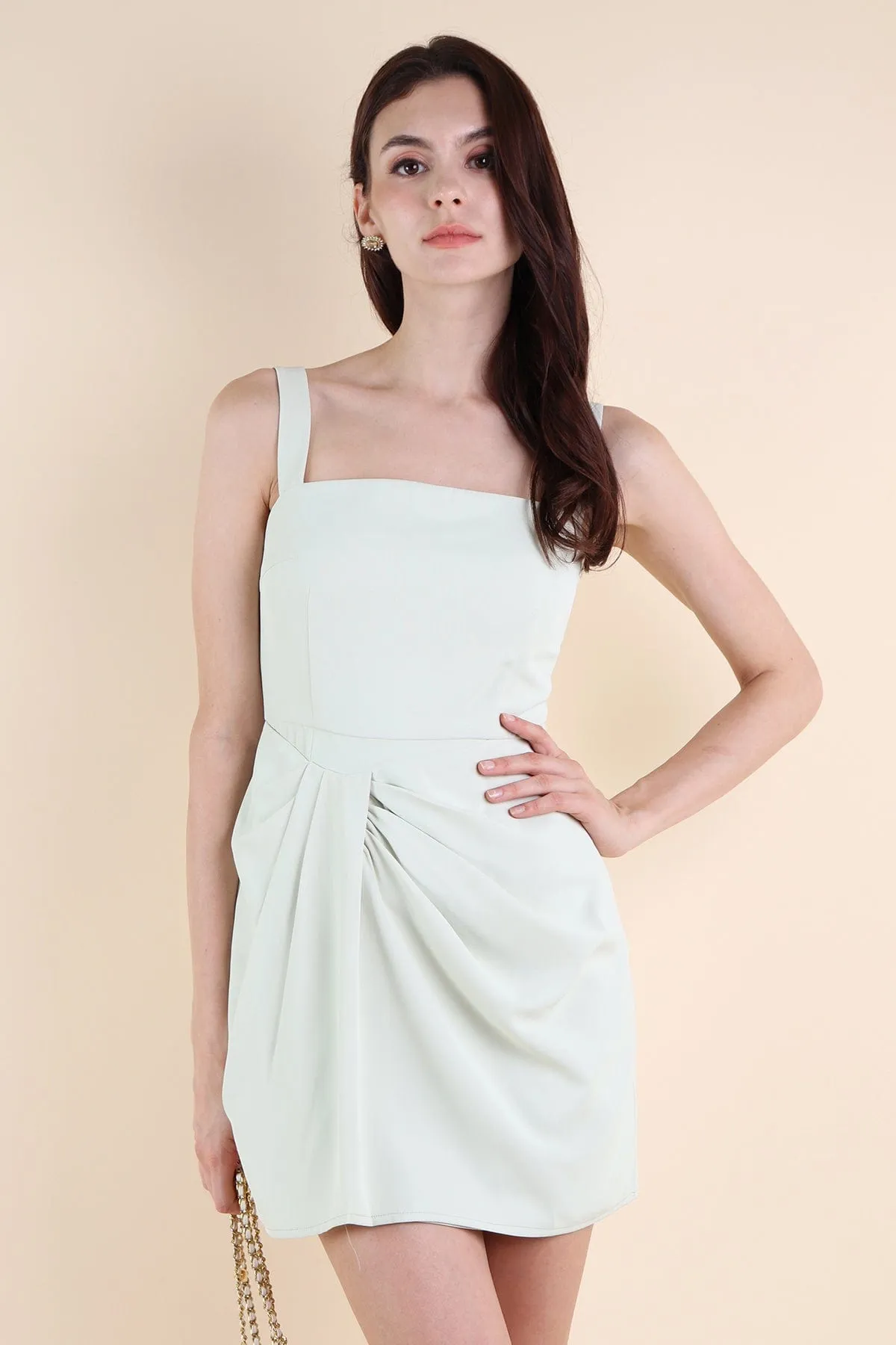 JOSIE ROMPER DRESS IN LEMON SAGE