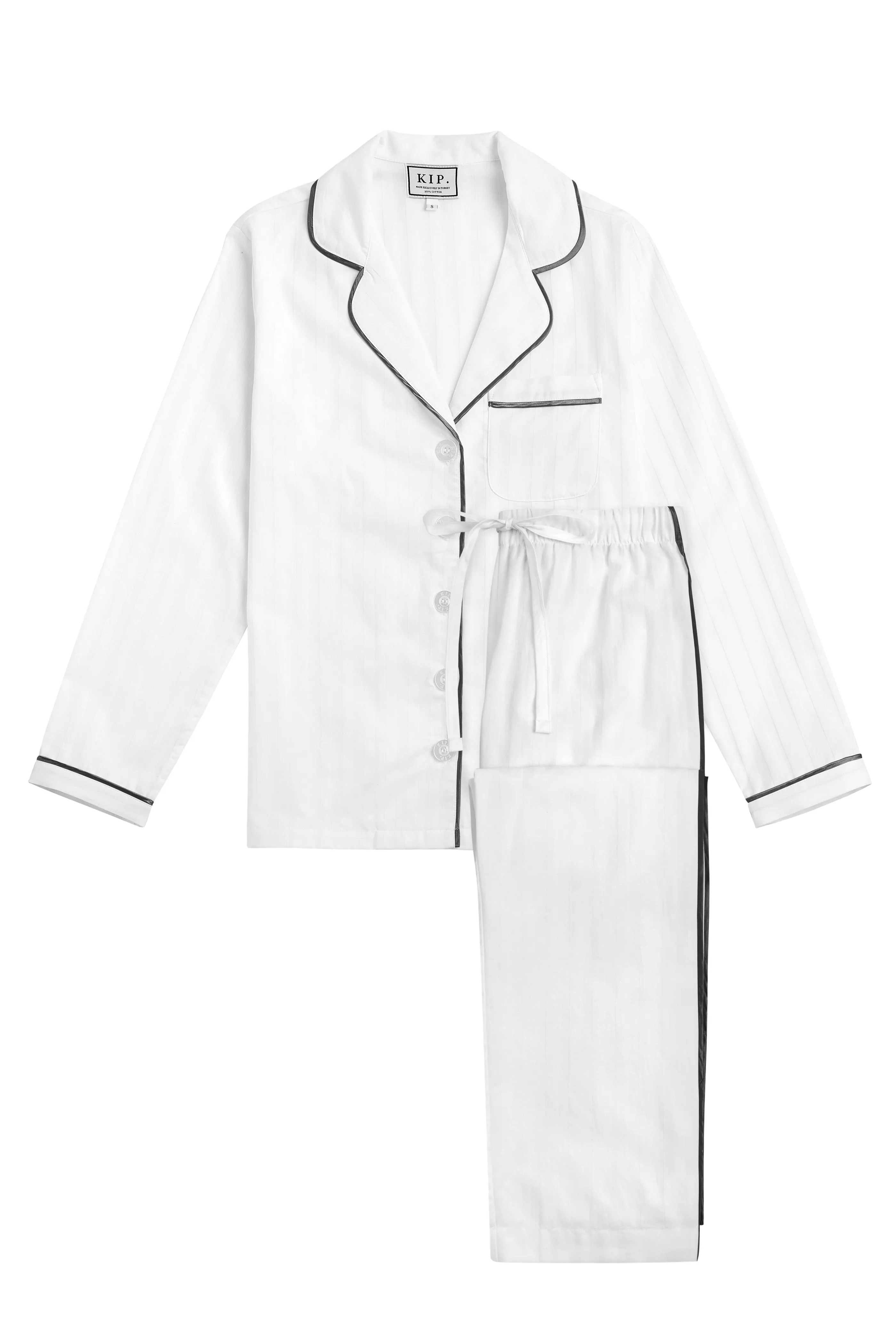 KIP Premium Cotton Pajama Set in Monochrome