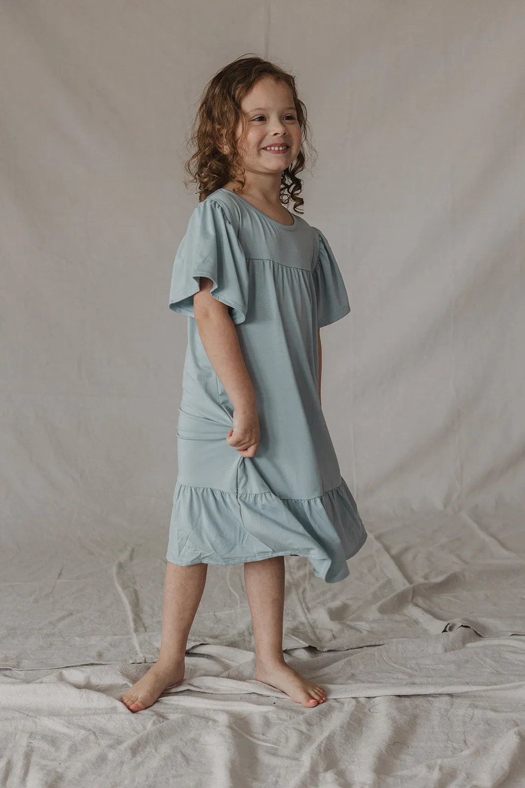 LITTLE LATES DRESS | Sky Blue