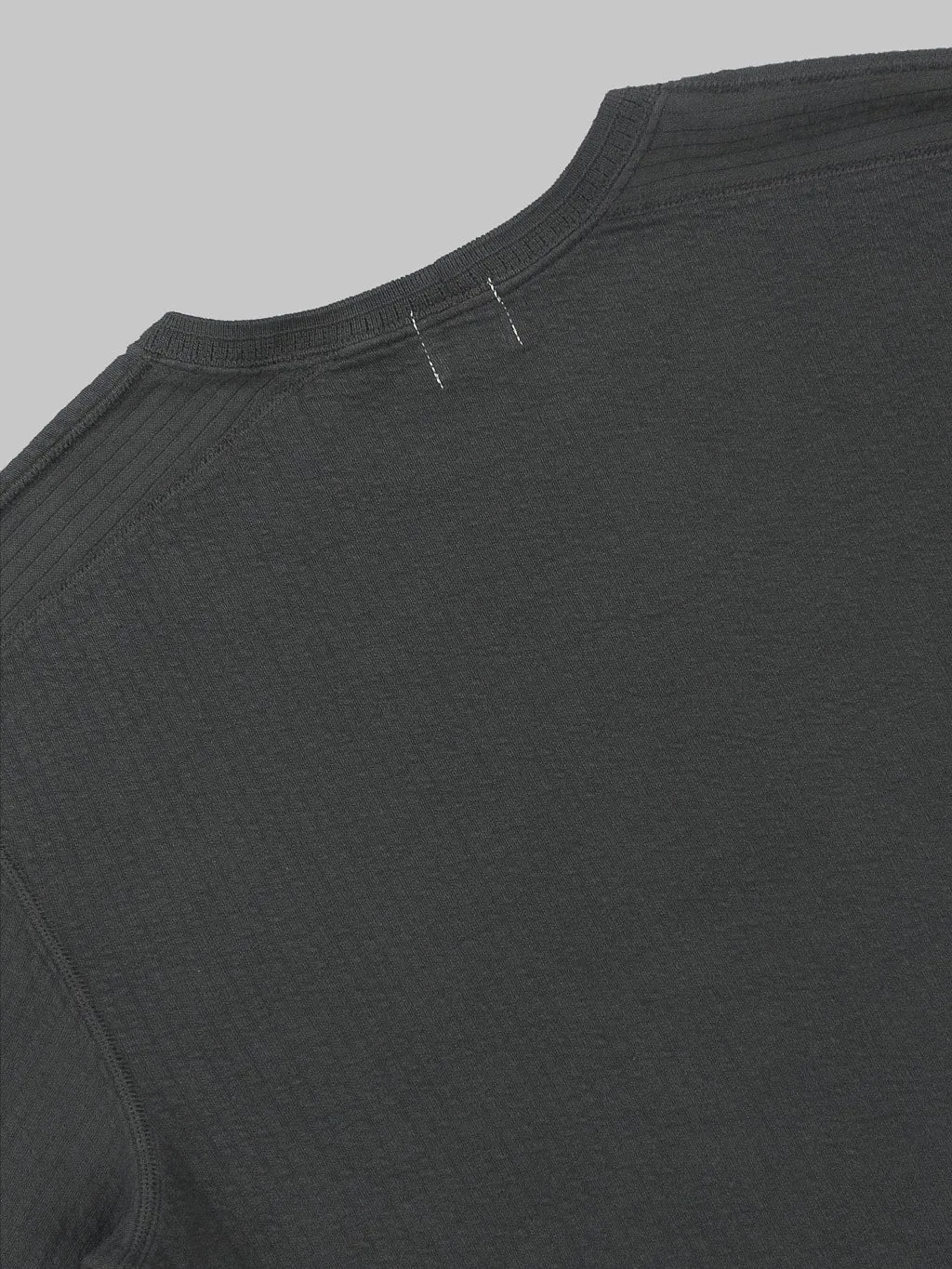 Loop & Weft Double Face Jacquard Henley Thermal Antique Black