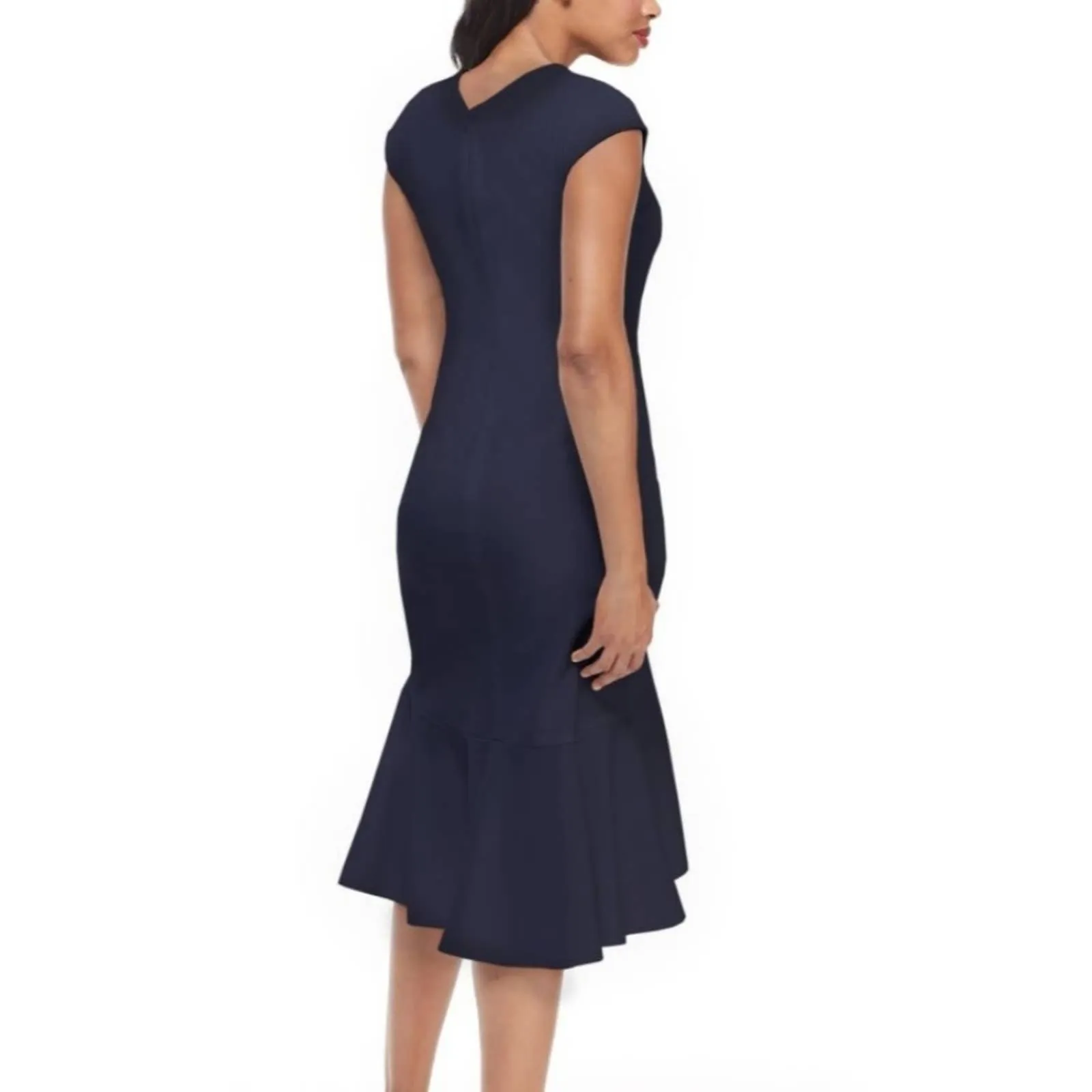 Maggy London Celeste Flounce Navy Jewel Dress