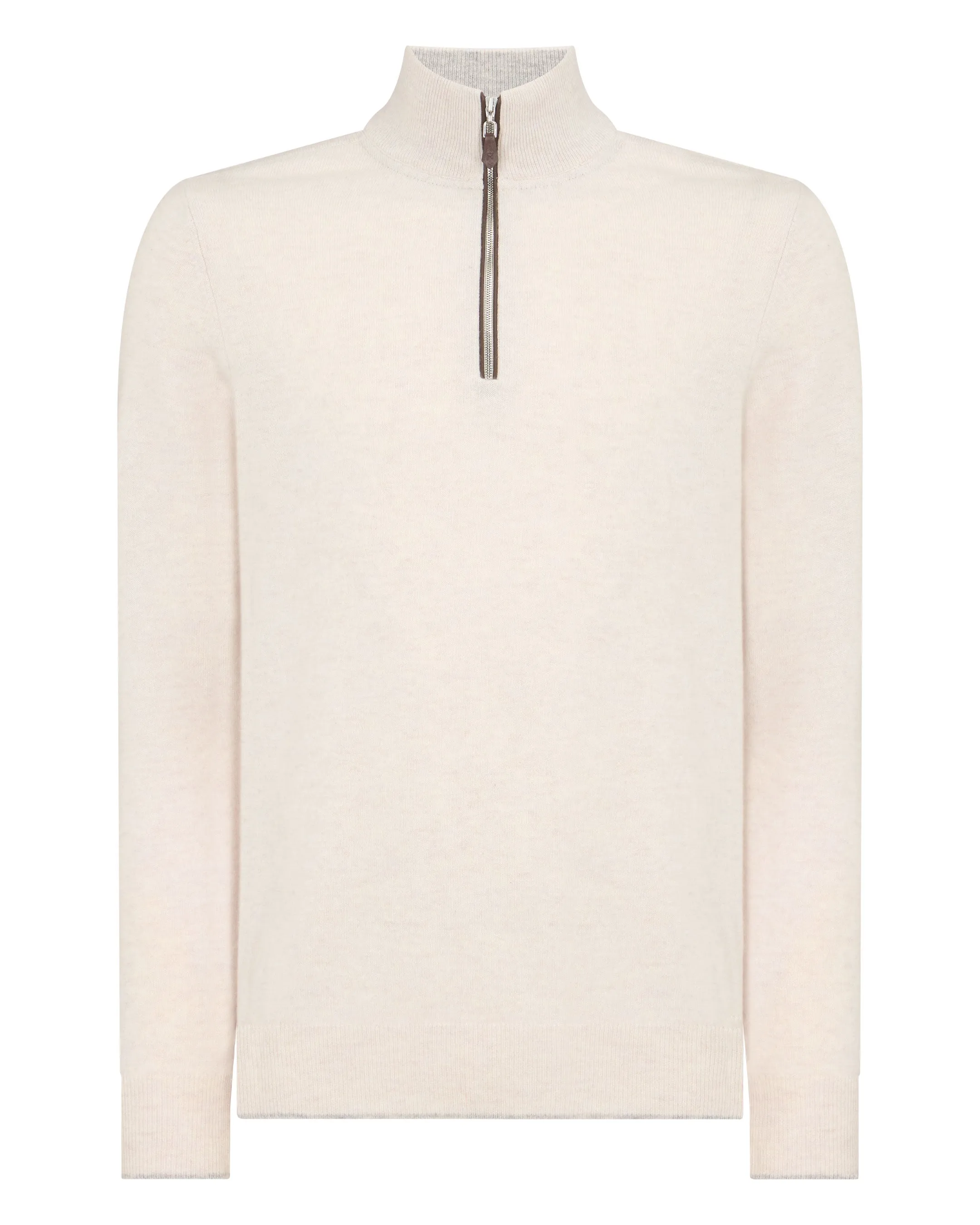 Men's Carnaby Half Zip Cashmere Sweater Frost White