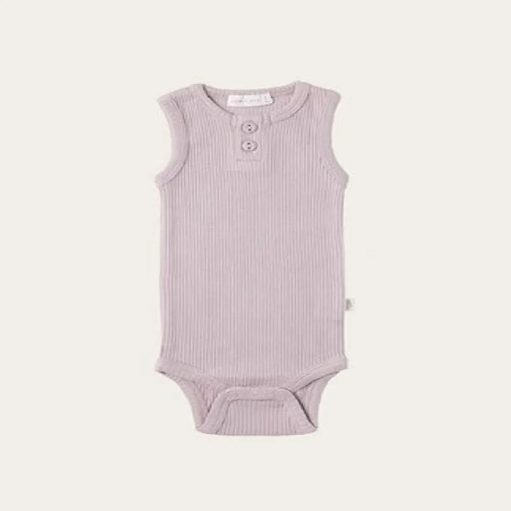 Organic Essential Singlet Bodysuit - Violet Ice