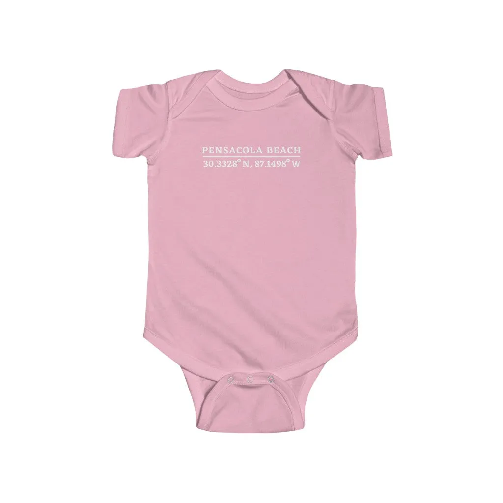 Pensacola Beach Coordinates Infant Onesie