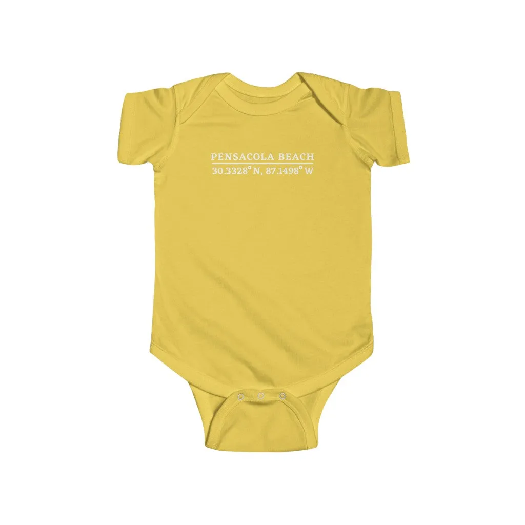 Pensacola Beach Coordinates Infant Onesie