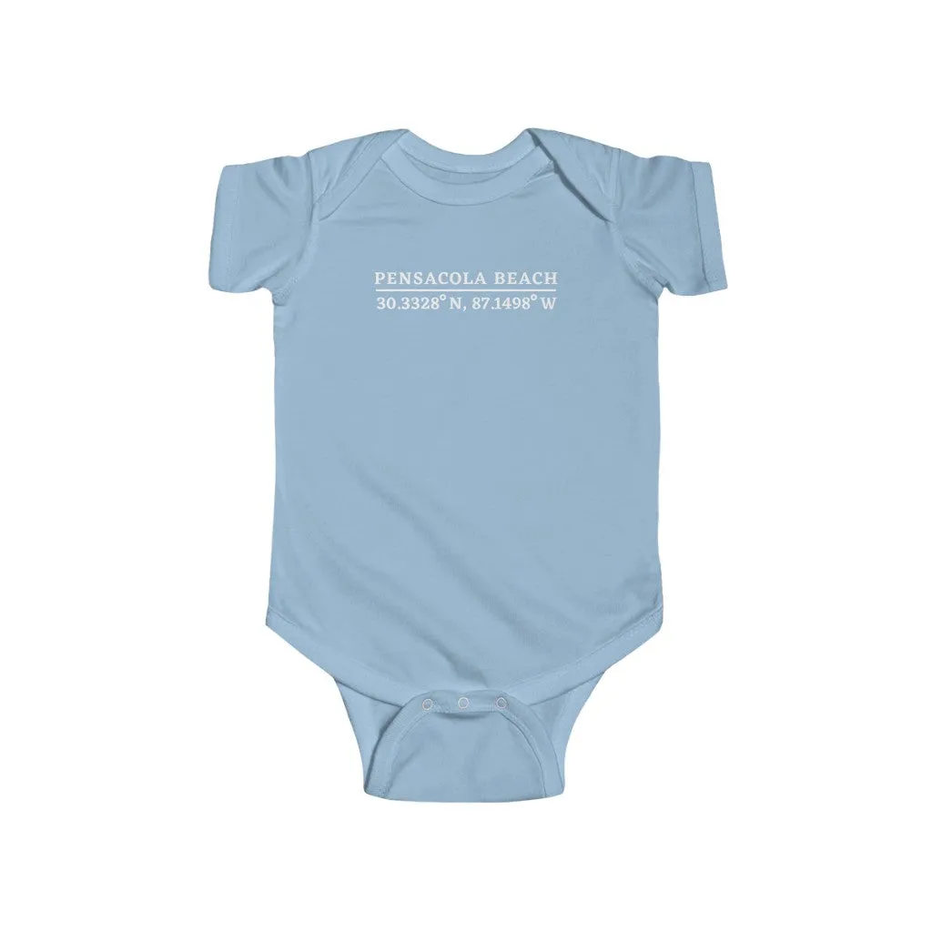 Pensacola Beach Coordinates Infant Onesie