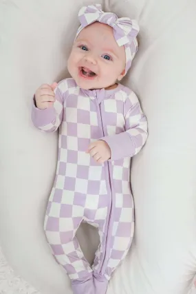 Periwinkle Checks Dream Baby Romper