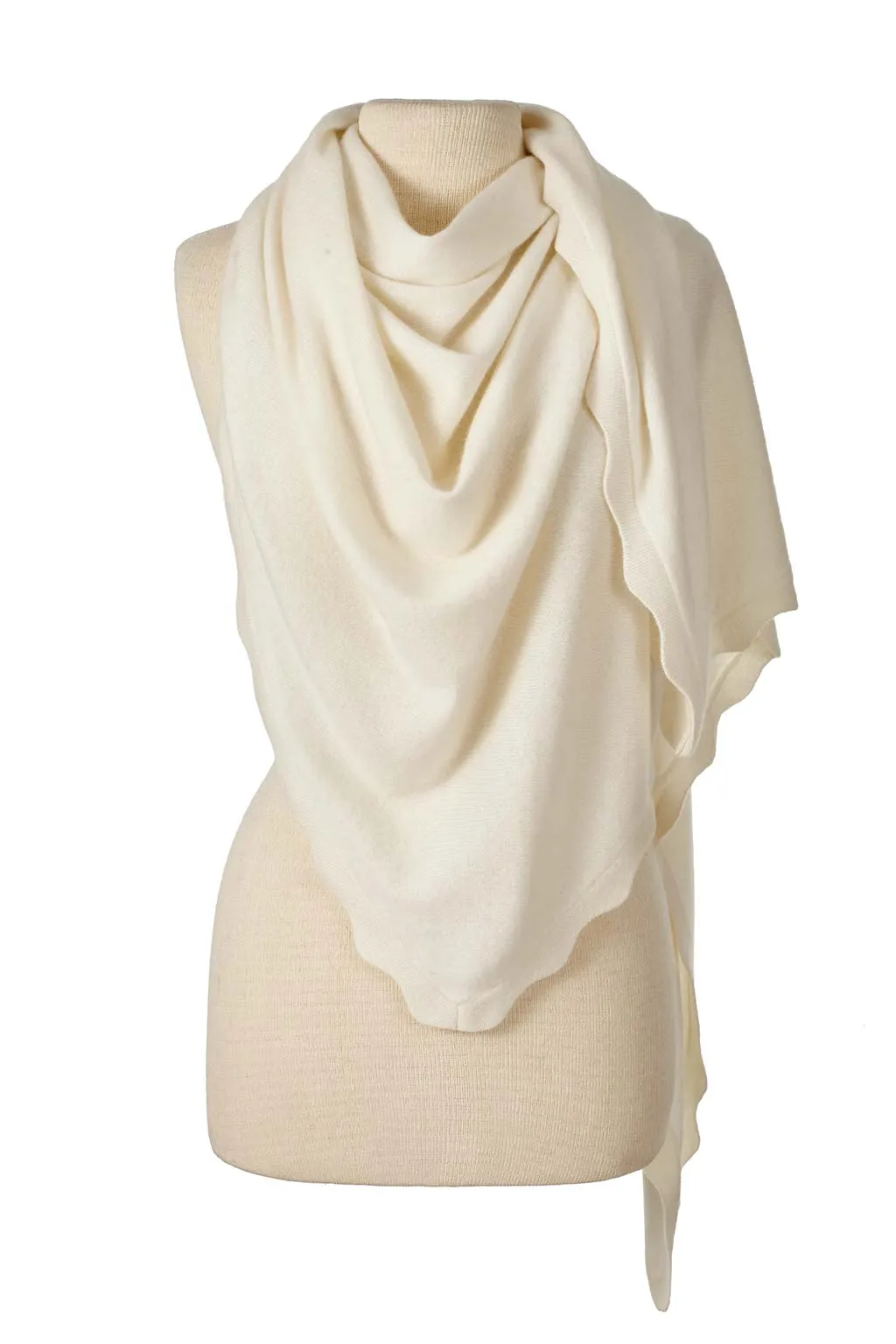 Ruffle Triangle Wrap - Ivory