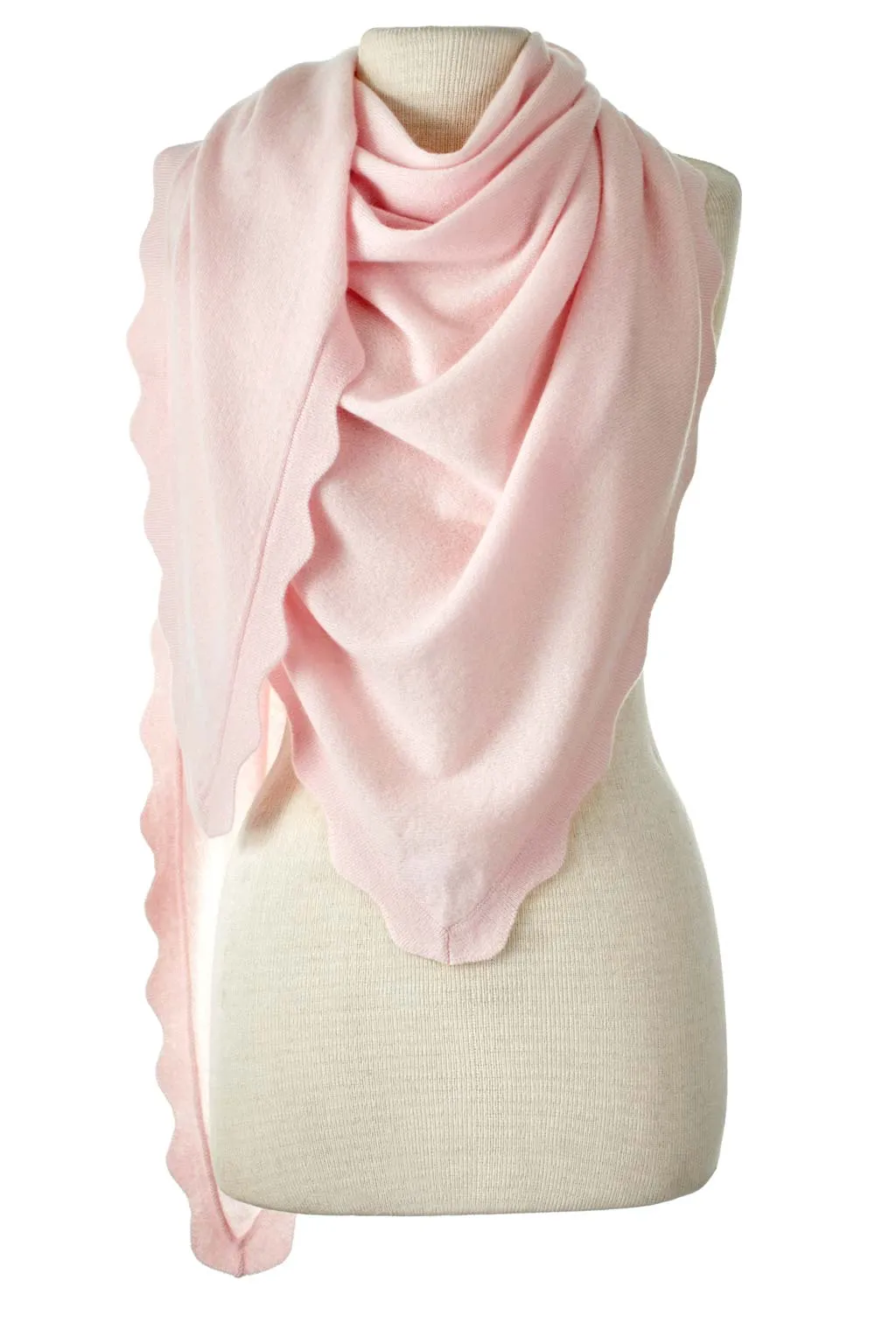 Ruffle Triangle Wrap - Rose Quartz