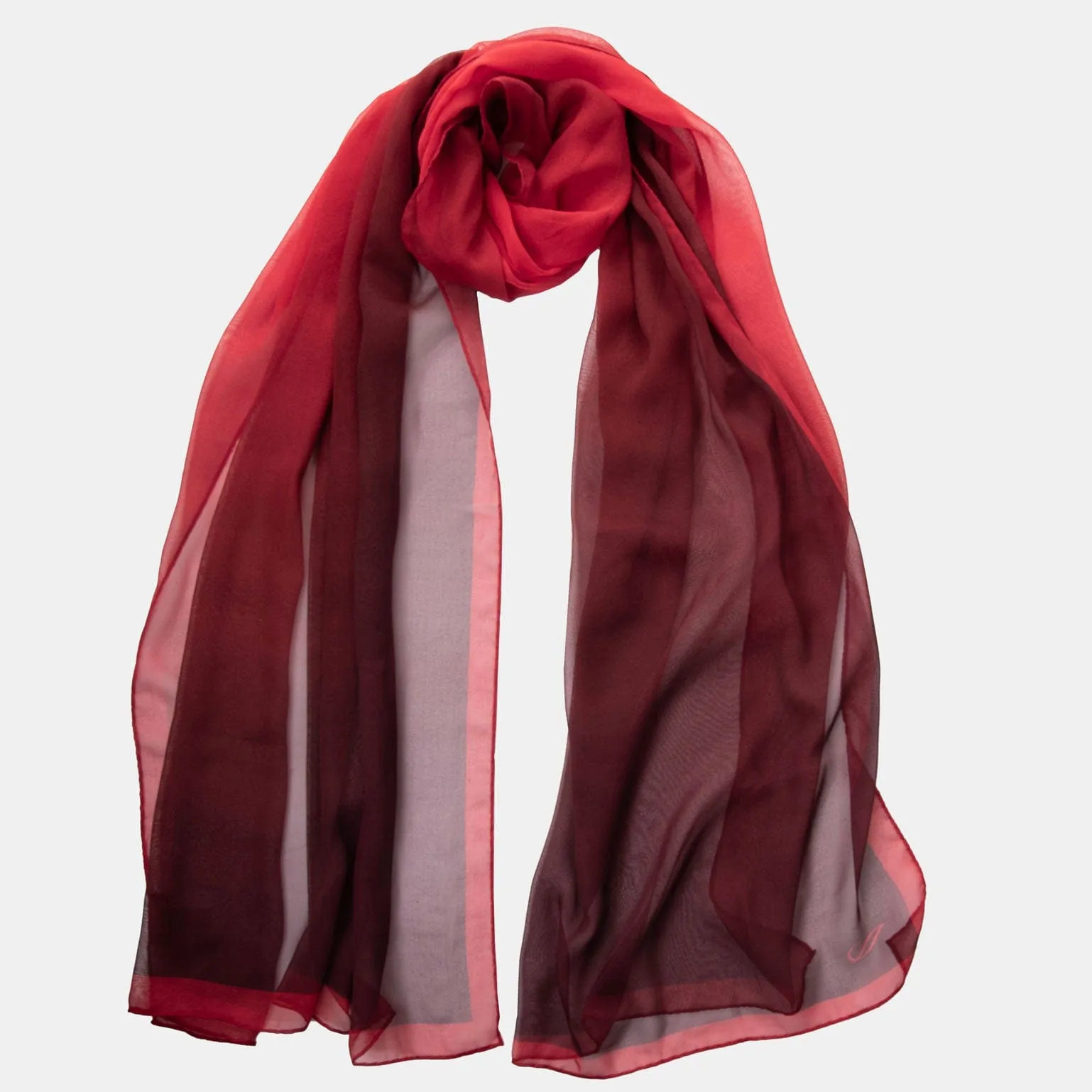 Sophia - Silk Scarf/Shawl - Burgundy/Red