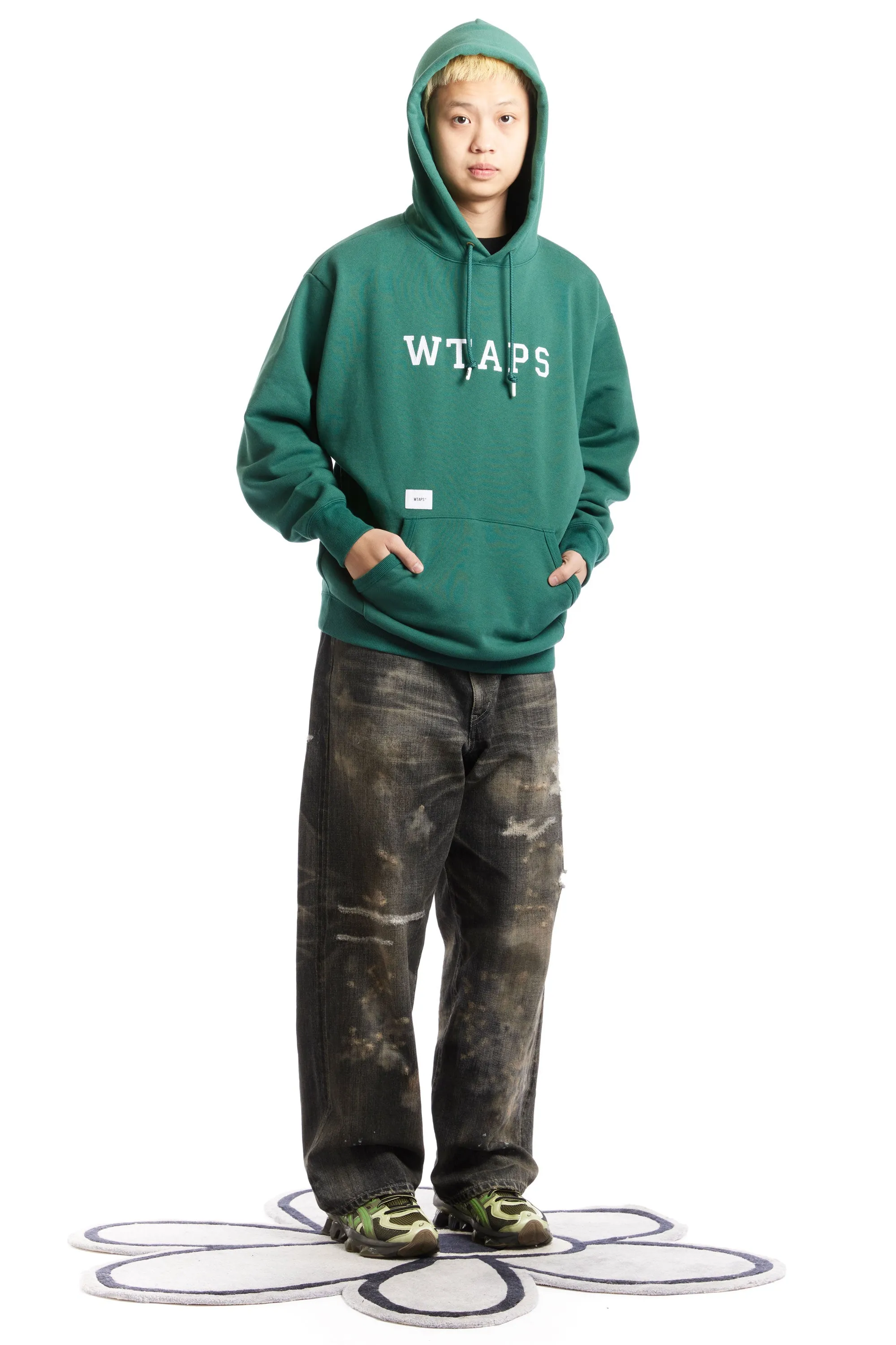 WTAPS - COLLEGE APPLIQUE HOODED SWEATER CUT & SEW 04 SS24