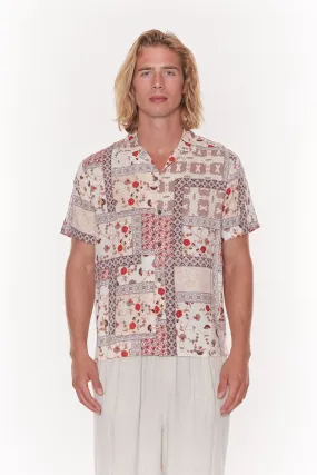 Zuma Patchwork Print Button Down Shirt